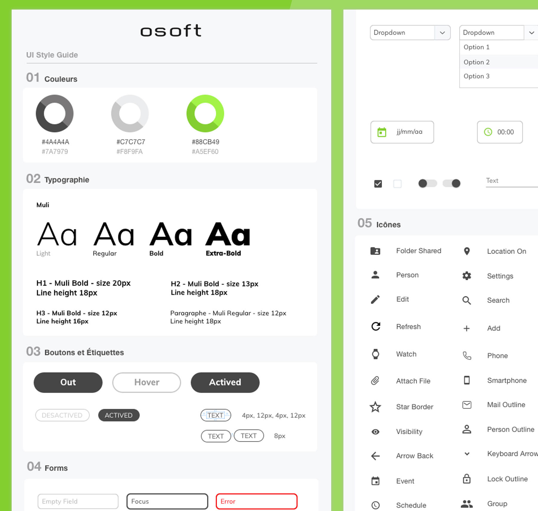 Style Guide du logiciel